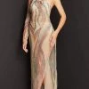 Jovani - 06741 Beaded Multicolor Slit Sheer Gown 2 Jovani - 06741 Beaded Multicolor Slit Sheer Gown