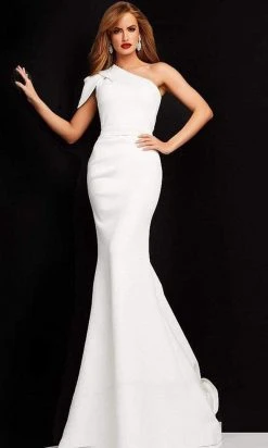 Jovani - 06753 Asymmetric Evening Gown W Court Train