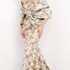Jovani - 06760 Shawl Draped Floral Mermaid Dress