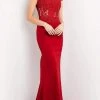Jovani - 06825 Square Neck Lace Sheath Evening Gown 1 Jovani - 06825 Square Neck Lace Sheath Evening Gown