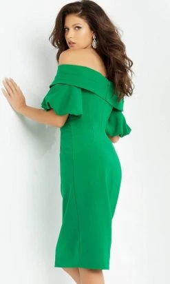 Jovani - 06832 Off Shoulder Puff Sleeve Dress 6 Jovani - 06832 Off Shoulder Puff Sleeve Dress