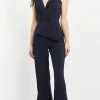 Jovani - 06923 Sleeveless Front Button Peplum Jumpsuit