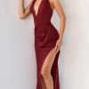 Jovani - 07141 Halter High Slit Sheath Dress