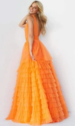 Jovani - 07264 Shirr-Ornate Tiered Tulle Gown 9 Jovani - 07264 Shirr-Ornate Tiered Tulle Gown