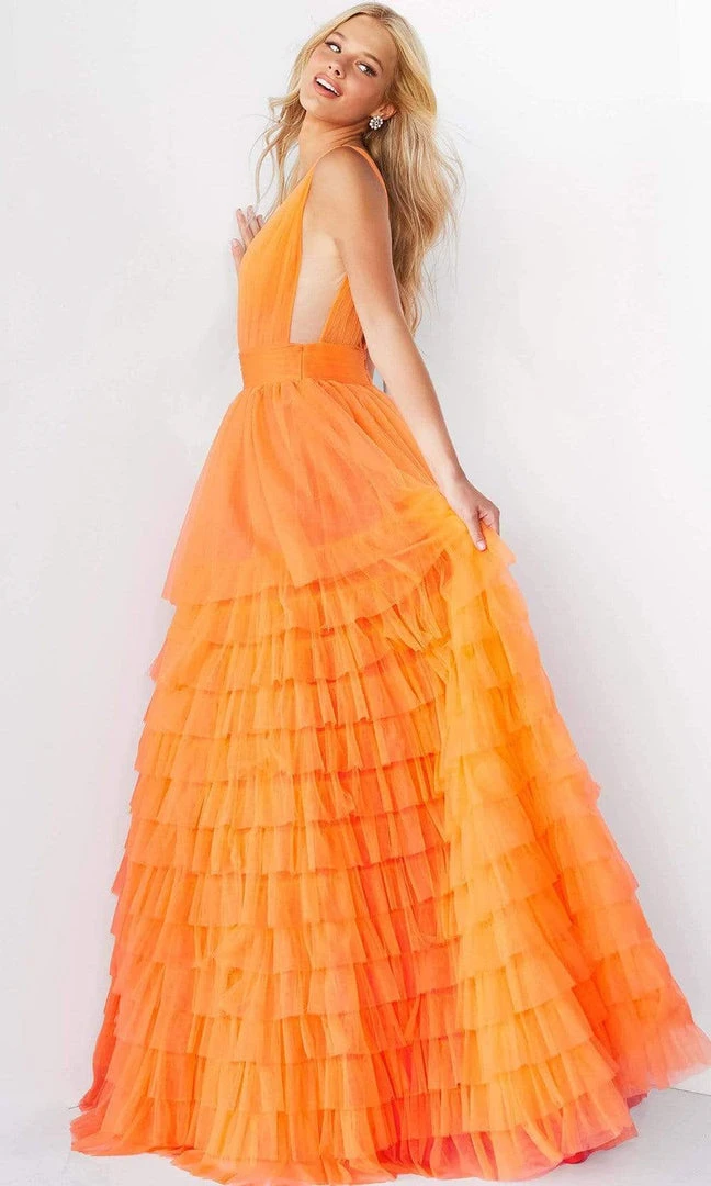 Jovani - 07264 Shirr-Ornate Tiered Tulle Gown 6 Jovani - 07264 Shirr-Ornate Tiered Tulle Gown