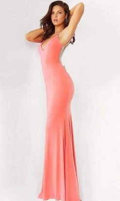 Jovani - 07297 Embellished Plunging V Neck Trumpet Dress 15 Jovani - 07297 Embellished Plunging V Neck Trumpet Dress