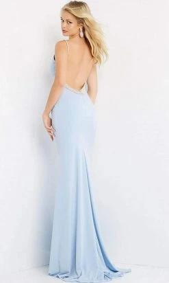 Jovani - 07297 Embellished Plunging V Neck Trumpet Dress 10 Jovani - 07297 Embellished Plunging V Neck Trumpet Dress