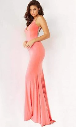 Jovani - 07297 Embellished Plunging V Neck Trumpet Dress 13 Jovani - 07297 Embellished Plunging V Neck Trumpet Dress