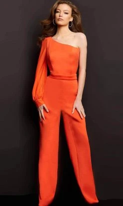 Jovani 07315 - Bishop Sleeve Scuba Jumpsuit 7 Jovani 07315 - Bishop Sleeve Scuba Jumpsuit