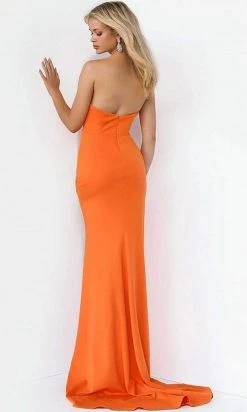 Jovani - 07323 Plunging Neck Crystal Beaded High Slit Prom Dress 9 Jovani - 07323 Plunging Neck Crystal Beaded High Slit Prom Dress