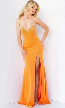 Jovani - 07383 Embellished Sweetheart Trumpet Dress With Train