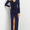 Jovani 07485 - Ruched High Slit Evening Gown 1 Jovani 07485 - Ruched High Slit Evening Gown
