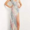 Jovani - 07915 Strapless Multicolored Slit Gown 2 Jovani - 07915 Strapless Multicolored Slit Gown