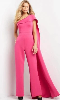 Jovani 07939 - Draped Cascade Jumpsuit