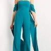 Jovani - 08209 Off Shoulder Crepe Jumpsuit With Back Tail