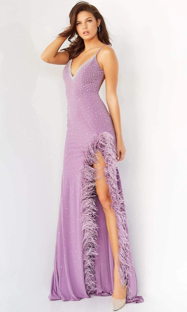 Jovani - 08283 Beaded Deep V-Neck Long Gown 5 Jovani - 08283 Beaded Deep V-Neck Long Gown