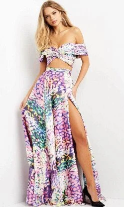 Jovani 08350 - Two-piece Off-shoulder Long Dress