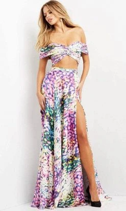 Jovani 08350 - Two-piece Off-shoulder Long Dress