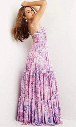 Jovani - 08369 Print Butterfly Flowy Cut Out Dress 5 Jovani - 08369 Print Butterfly Flowy Cut Out Dress