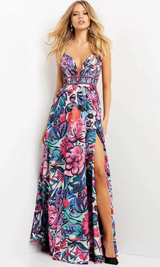 Jovani 08593 - Sleeveless Plunging V-neck Long Dress 3 Jovani 08593 - Sleeveless Plunging V-neck Long Dress