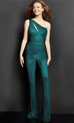 Jovani 09018 - Asymmetric Cutout Prom Jumpsuit