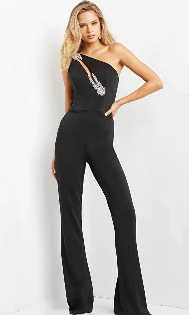 Jovani 09019 - Asymmetric One Shoulder Jumpsuit 3 Jovani 09019 - Asymmetric One Shoulder Jumpsuit