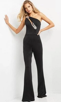 Jovani 09019 - Asymmetric One Shoulder Jumpsuit 8 Jovani 09019 - Asymmetric One Shoulder Jumpsuit