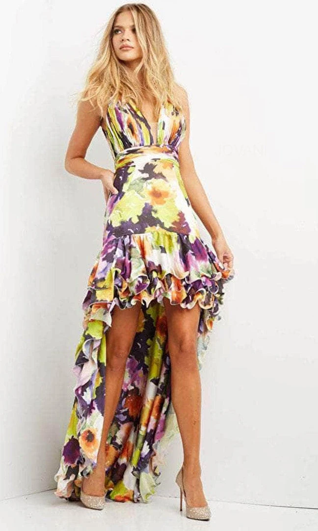 Jovani 09389 - Sleeveless Halter V-neck Evening Dress 6 Jovani 09389 - Sleeveless Halter V-neck Evening Dress