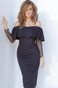 Jovani - 1155 Long Sleeve Off-Shoulder Sheath Dress 7 Jovani - 1155 Long Sleeve Off-Shoulder Sheath Dress