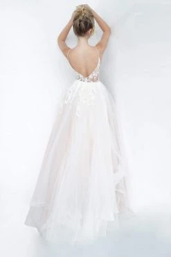 Jovani - 1310 Spaghetti Straps Sheer Embroidered Bodice Tulle Ballgown