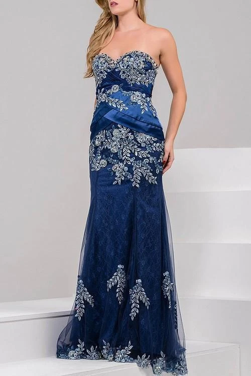 Jovani - 1921 Embellished Sweetheart Silk Long Mermaid Gown 5 Jovani - 1921 Embellished Sweetheart Silk Long Mermaid Gown