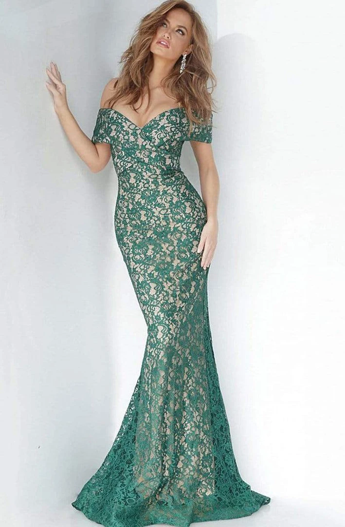 Jovani - 1974 Off-Shoulder Lace Mermaid Dress 3 Jovani - 1974 Off-Shoulder Lace Mermaid Dress