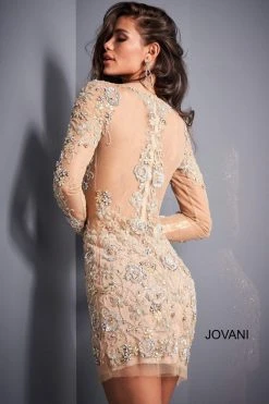 Jovani - 3011 Embellished Long Sleeve Fitted Dress 12 Jovani - 3011 Embellished Long Sleeve Fitted Dress