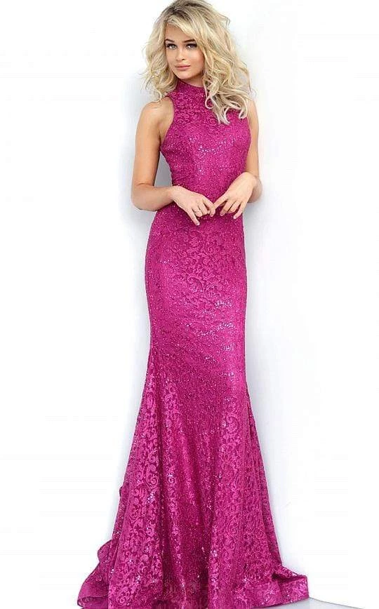 Jovani - 3559 Embellished Lace High Halter Trumpet Dress 3 Jovani - 3559 Embellished Lace High Halter Trumpet Dress