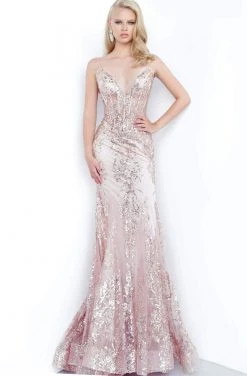 Jovani - 3675 Sequined Illusion Corset Mermaid Gown