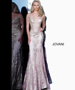 Jovani - 3675 Sequined Illusion Corset Mermaid Gown