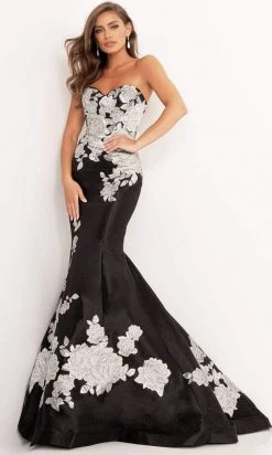 Jovani - 3917 Floral Sweetheart Mermaid Dress