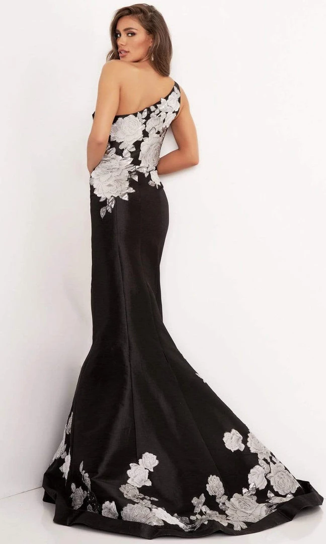 Jovani - 3918 Floral One Shoulder Mermaid Dress 4 Jovani - 3918 Floral One Shoulder Mermaid Dress