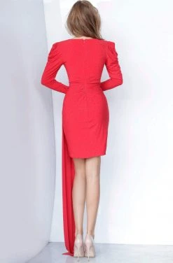 Jovani - 4067 Embellished V-neck Gathered Sheath Dress