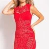 Jovani - 41795 Patterned Jewel Neck Sheath Dress