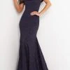 Jovani - 4564 Off Shoulder Floral Embossed Trumpet Gown 2 Jovani - 4564 Off Shoulder Floral Embossed Trumpet Gown