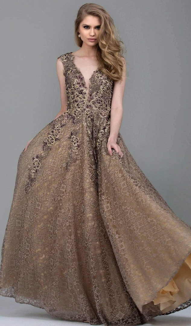 Jovani - 55877 Embellished Lace A-Line Evening Gown 3 Jovani - 55877 Embellished Lace A-Line Evening Gown