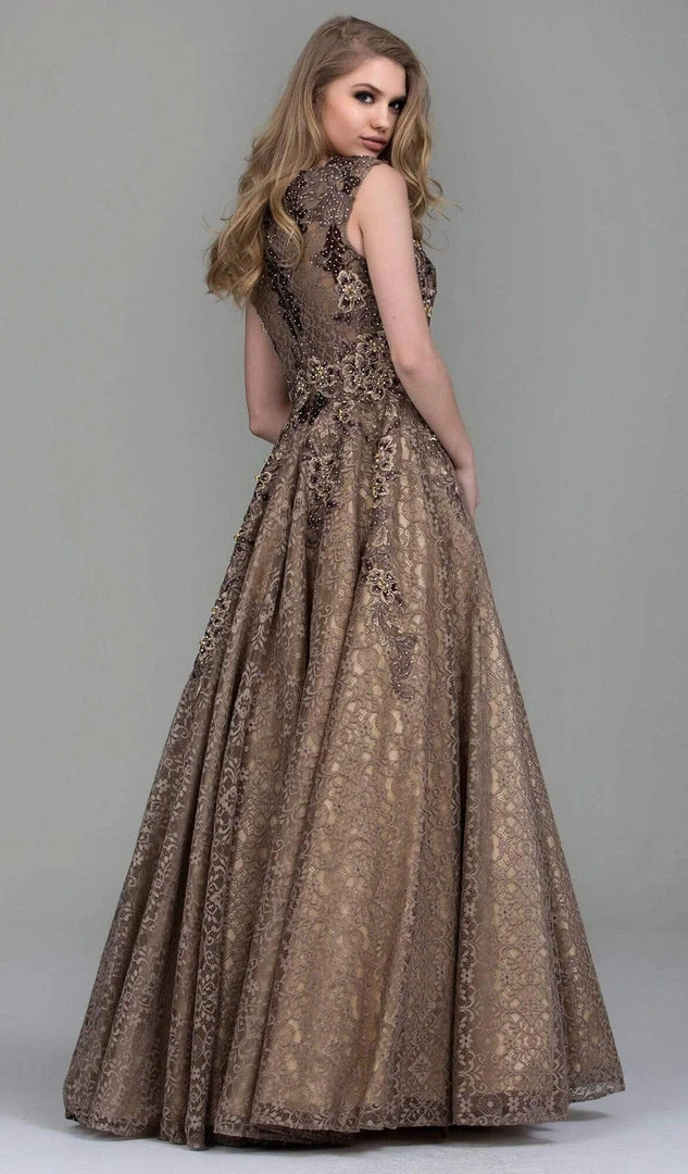 Jovani - 55877 Embellished Lace A-Line Evening Gown 4 Jovani - 55877 Embellished Lace A-Line Evening Gown