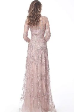 Jovani - 59376 Floral Embroidered A-Line Evening Dress