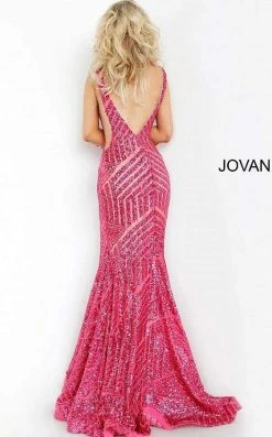 Jovani - 59762 Sexy Fitted Sequined Plunging Gown