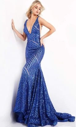 Jovani - 59762 Sexy Fitted Sheer Panel Sequin Evening Gown