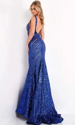 Jovani - 59762 Sexy Fitted Sheer Panel Sequin Evening Gown