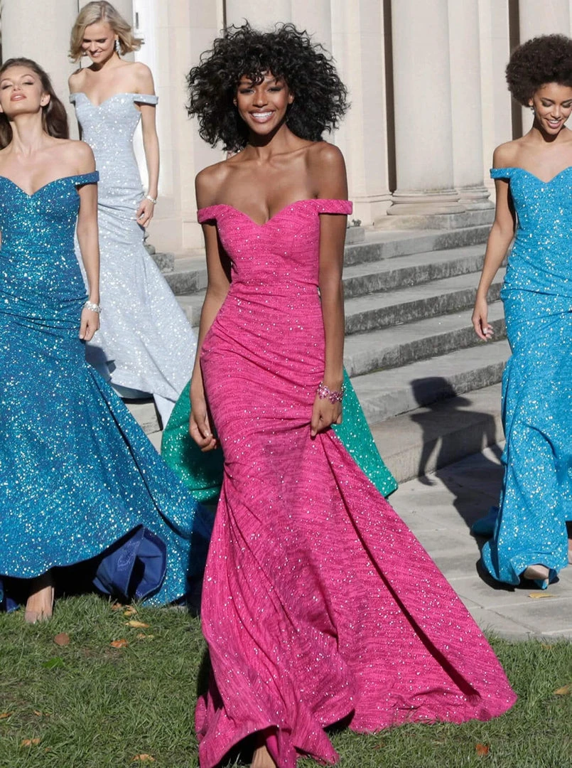 Jovani - 60122 Off Shoulder Sweetheart Neck Glitter Mermaid Gown 11 Jovani - 60122 Off Shoulder Sweetheart Neck Glitter Mermaid Gown