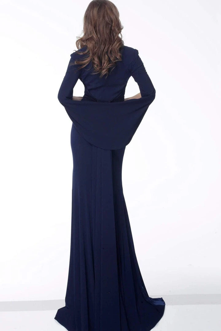 Jovani - 63851 Stretch Jersey Plunging V-Neck Trumpet Dress 4 Jovani - 63851 Stretch Jersey Plunging V-Neck Trumpet Dress