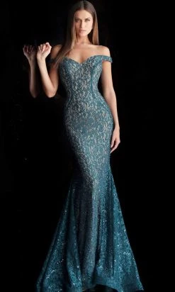 Jovani 64521 Lace Off-Shoulder Mermaid Dress With Train 12 Jovani 64521 Lace Off-Shoulder Mermaid Dress With Train